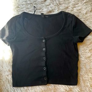H&M divided front bottom crop top